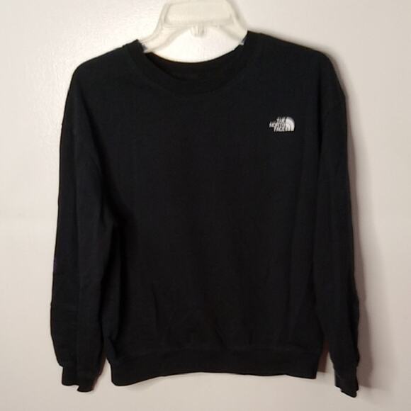 The North Face Women's LRG Black Crewneck Sweatshirt with embellishment on arm. - Picture 1 of 8